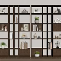 Wooden Bookcase With Open Cube Shelves Featuring Books Decorative Items and Potted Plants