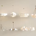 Modern White Chandeliers With Various Design Styles For Interior Decor Ideas 3d model