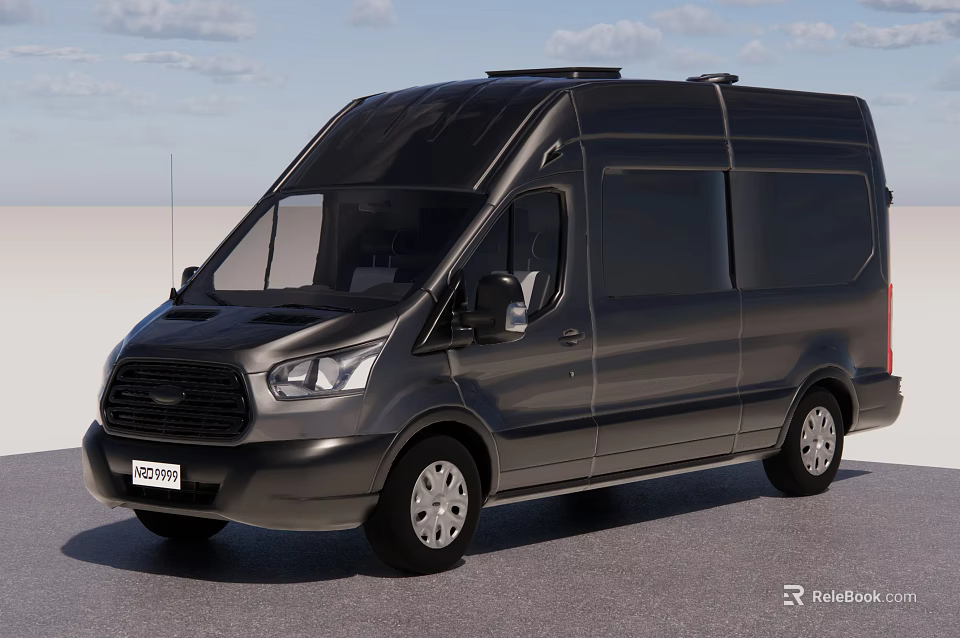 Black Modern Van With Sleek Exterior Design Spacious Interior And Silver Wheels 3d model 
