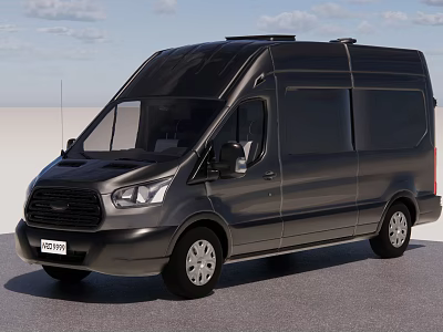 Black Modern Van With Sleek Exterior Design Spacious Interior And Silver Wheels 3d model