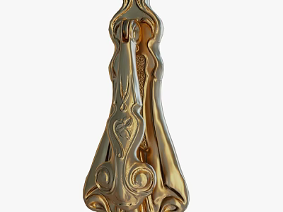 Ornate Golden Coffee Table Leg Design With Intricate Scroll Carvings And Decorative Details 3d model