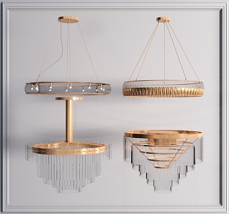 Light Luxury Chandelier 3d model