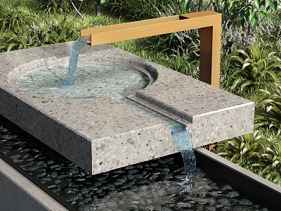 Modern Water Landscape Water Bowl Water Courtyard Waterscape model