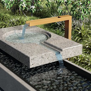 Modern Water Landscape Water Bowl Water Courtyard Waterscape 3d model