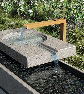 Modern Water Landscape Water Bowl Water Courtyard Waterscape 3d model