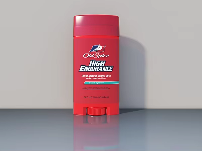 Red Old Spice High Endurance Antiperspirant Stick With Brand Label Design 3d model
