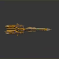 Futuristic Orange Spaceship 3D Model With Multi Layered Geometric Structure And Colorful Details