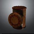 Red Industrial Valve Equipment Featuring Rustic Texture Bolted Flange And Mechanical Design