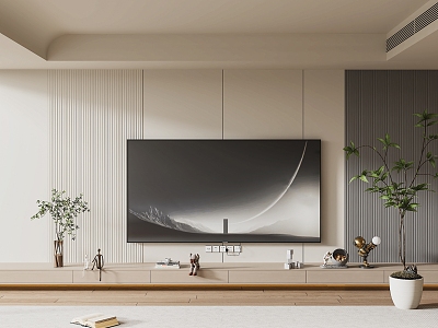 Modern TV Background Wall Cream Style TV Background Wall TV Cabinet TV model