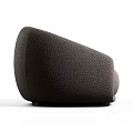 Modern Rounded Leisure Chair With Plush Fabric Comfortable Seat And Armrests