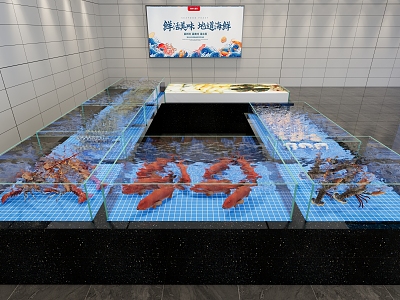 Hotel Restaurant Catering Room Seafood Pool Effect Diagram model