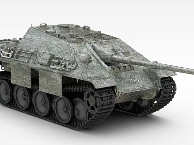 Detailed Military Tank With Camouflage Exterior Long Gun Barrel And Armored Tracks 3d model