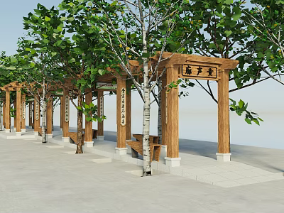 Antique promenade 3d model