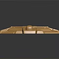 Ornate Golden Circular Mechanical Component With Geometric Shapes And Detailed Parts