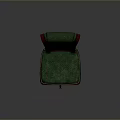 Classic Single Chair With Green Cushioned Back Seat And Mahogany Wooden Swivel Wheeled Base
