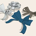 Multi Colored Decorative Ornament Set With Mesh Ribbon Bows For Home Decor