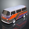 minibus minibus minivan driverless bus bus school bus van box car 3d model