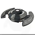 Sci Fi Circular Mechanical Structure With Metallic Ring Components And Central Core