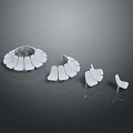 Modern Fan Shaped Stools In Various Sizes For Contemporary Home Decor