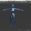 Game Movie Character In Black Tight Armor With Helmet Extended Arms Sci Fi
