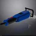 Blue Power Angle Grinder With Grinding Wheel Black Handle And Red Switch