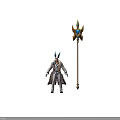 Mystical Character In White Coat With Blue Feather Creature Inspired Hat And Golden Cane