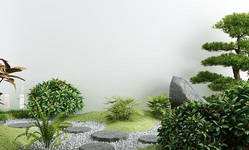 Courtyard landscape sketch 3d model