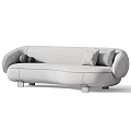 Modern Curved Multi-seater Sofa with Soft Fabric Multiple Colors and Decorative Pillows