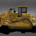 Yellow Tracked Bulldozer With Front Blade And Cab For Construction Work