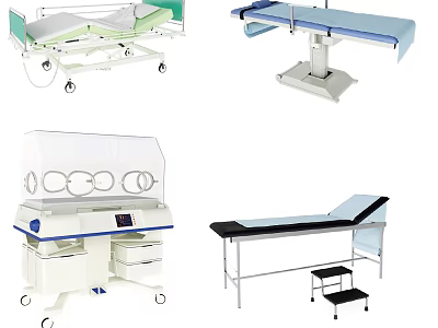 Medical Equipment With Hospital Bed Operating Table Infant Incubator And Examination Table For Healthcare Facilities 3d model