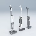 Three Modern Upright Vacuum Cleaners with White and Gray Design for Daily Use Appliances