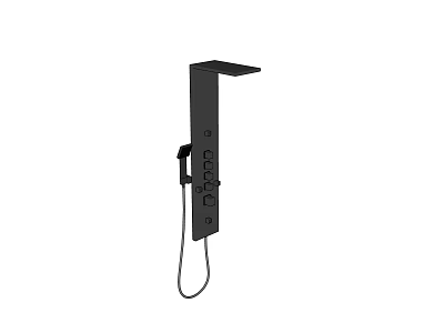 Modern Black Rainfall Shower System With Handheld Sprayer And Control Panel 3d model