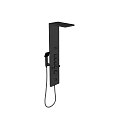 Modern Black Rainfall Shower System With Handheld Sprayer And Control Panel