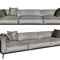 Modern three-seat sofa multiplayer sofa 3d model
