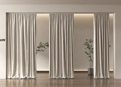 Modern Universal Curtain Modern Curtain Gauze Curtain Gauze Curtain Solid Color 3d model