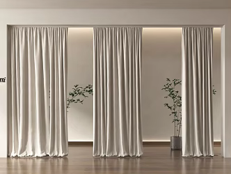 Modern Universal Curtain Modern Curtain Gauze Curtain Gauze Curtain Solid Color 3d model