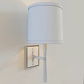 Elegant Modern Wall Lamp With White Square Shade Gold Base And Black Bracket 3d model