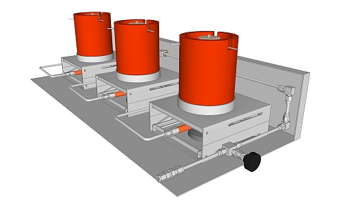 Modern industrial LOFT equipment crucible burner 3d model