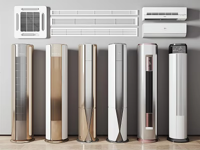 Modern Stylish Air Conditioner Fans With Various Standing And Wall Mounted Designs 3d model