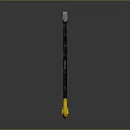 Yellow And Black Crowbar Hardware Tool With Metal Tip For Demolition Work