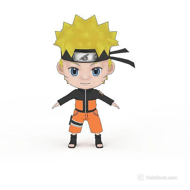 Cartoon Character Themed Locker With Orange And Black Design Elements 3d model 