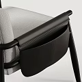 Sleek Modern Leisure Chair With Light Gray Fabric Upholstery And Black Wooden Legs