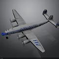 Vintage Air France Paris Model Airplane With Propellers For Aerospace