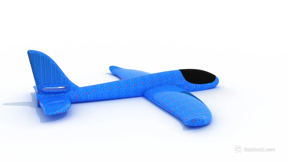 Blue Striped Electric Toy Airplane for Kids Fun Playtime Design 3d model 