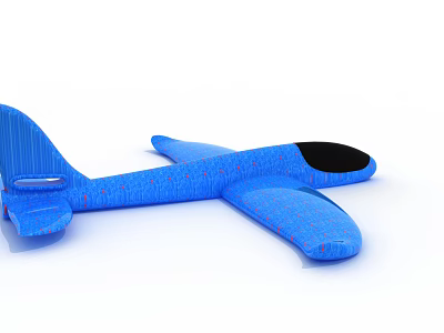 Blue Striped Electric Toy Airplane for Kids Fun Playtime Design 3d model