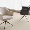 Modern Office Chairs With Light Beige And Dark Gray Upholstery Armrests And Metal Bases