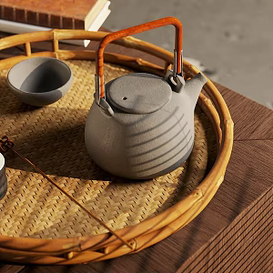 Tea Set New Chinese Style Tea Tray New Chinese Style Teapot Teacup New Chinese Style Tea Set Fat Cup Tea Table Ornaments 3d model