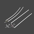 Red and White Military Fighter Jet Flying with Insignia and Other Aircraft