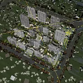 Residential Aerial Master Plan With Building Layout Greenery And Roads