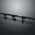 Modern Furniture Track Lighting Fixture With Black Finish And Adjustable Lamps